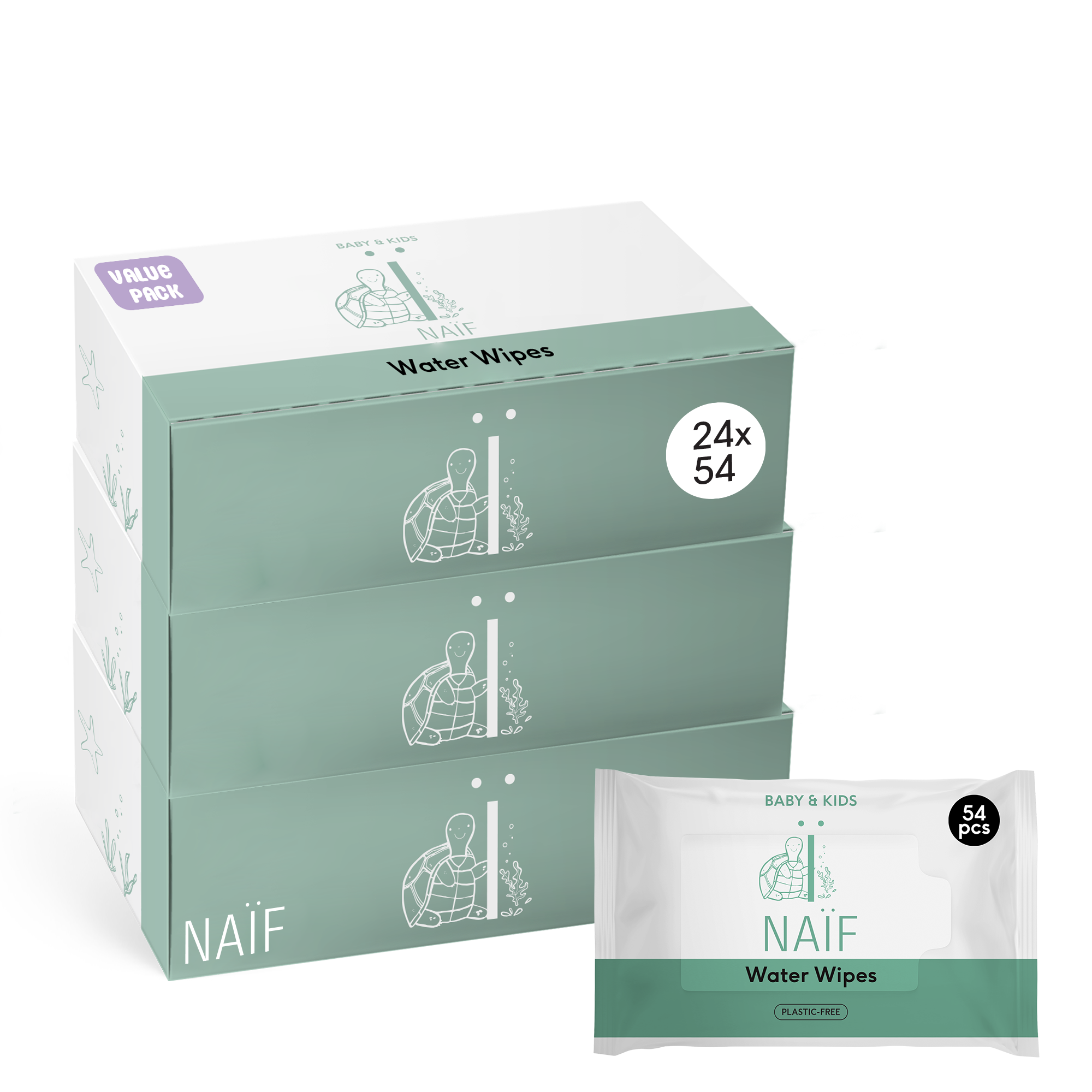 Plastikfreie Feuchttücher für Baby & Kind 24er Pack