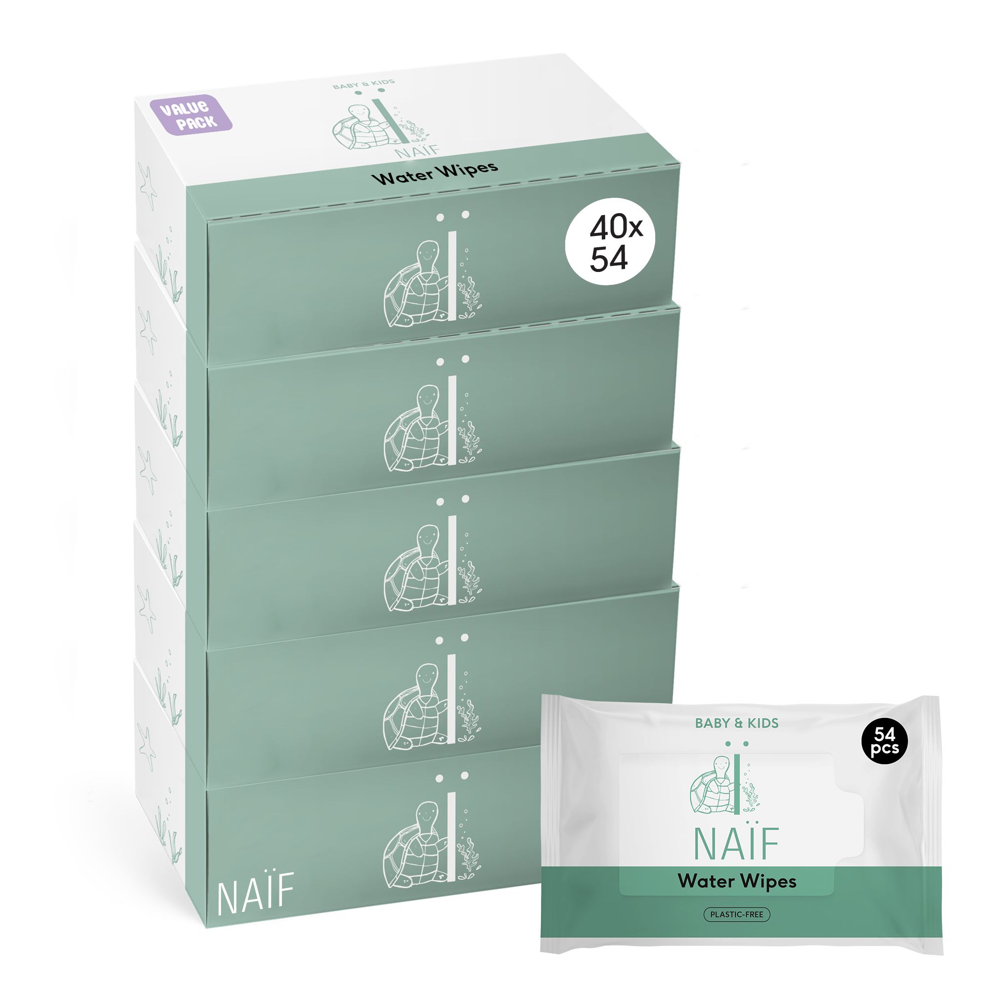 Plastikfreie Feuchttücher für Baby & Kind 40er Pack