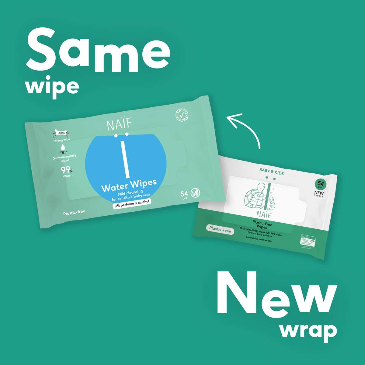 Water Wipes Baby sterk & mild 8 pack