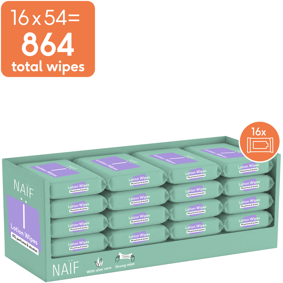 Plasticvrije Lotion Billendoekjes voor Baby & Kids 16 pack