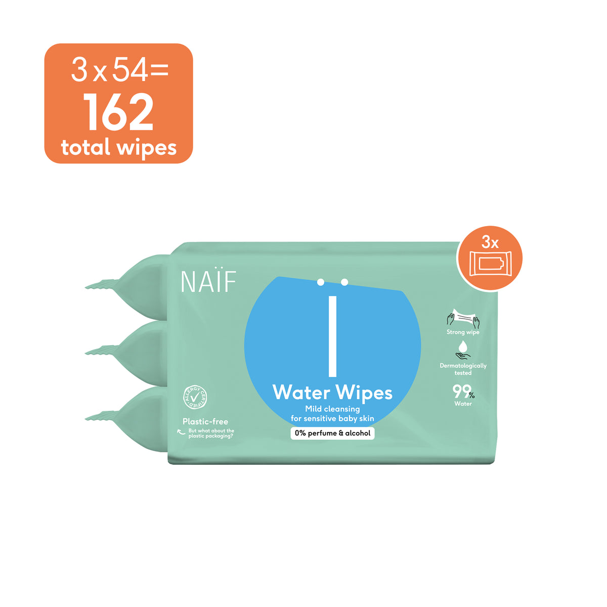 Water Wipes Baby Reißfest und mild, 3-packung