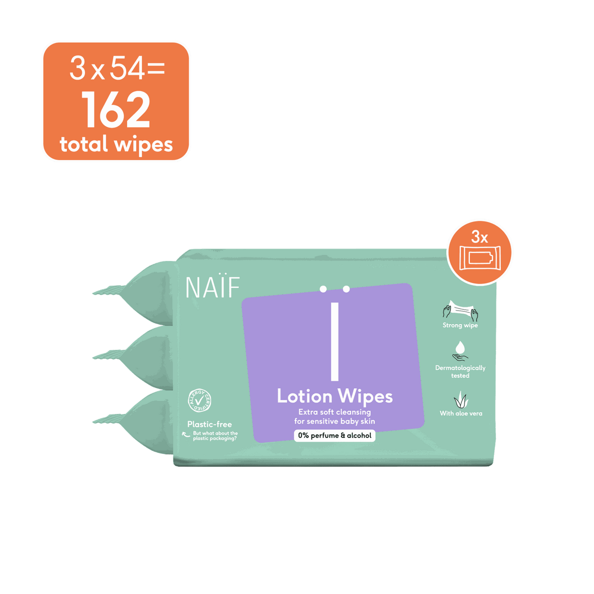 Lotion Wipes Baby sterk & zacht 3 pac box 6