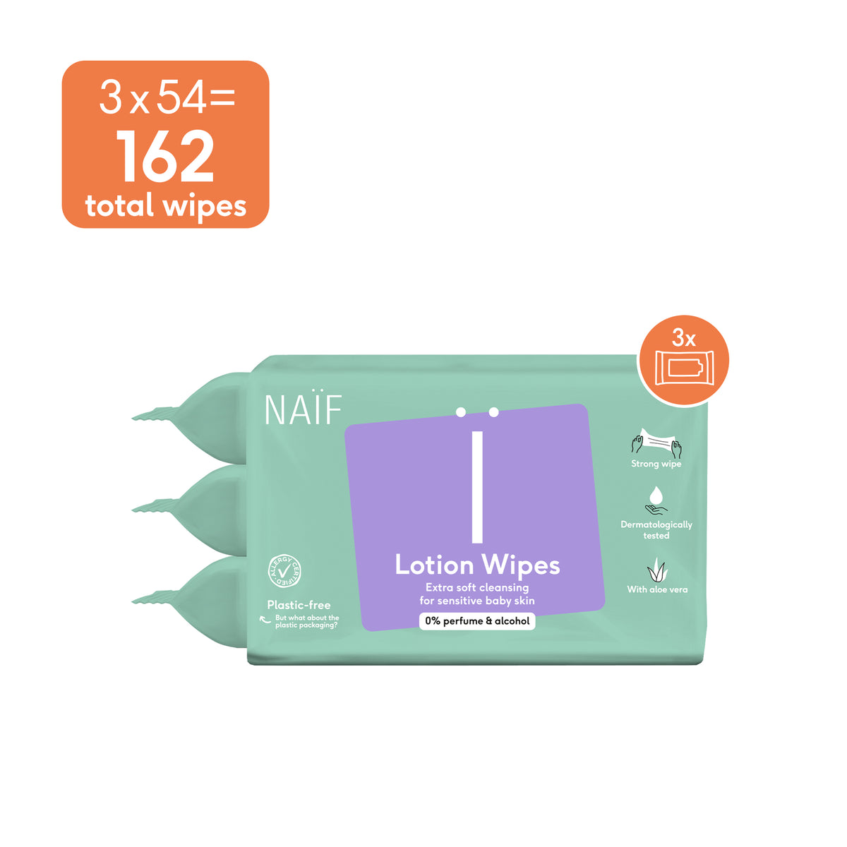 Plastikfreie Lotion-Feuchttücher für Babys & Kinder (3er-Pack)