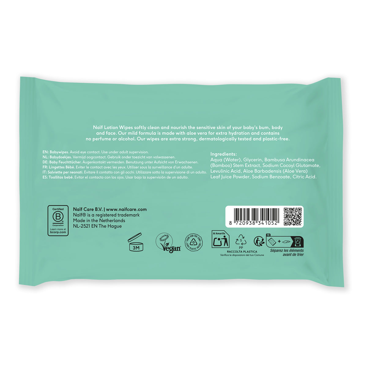 Plastikfreie Lotion-Feuchttücher für Babys & Kinder (3er-Pack)