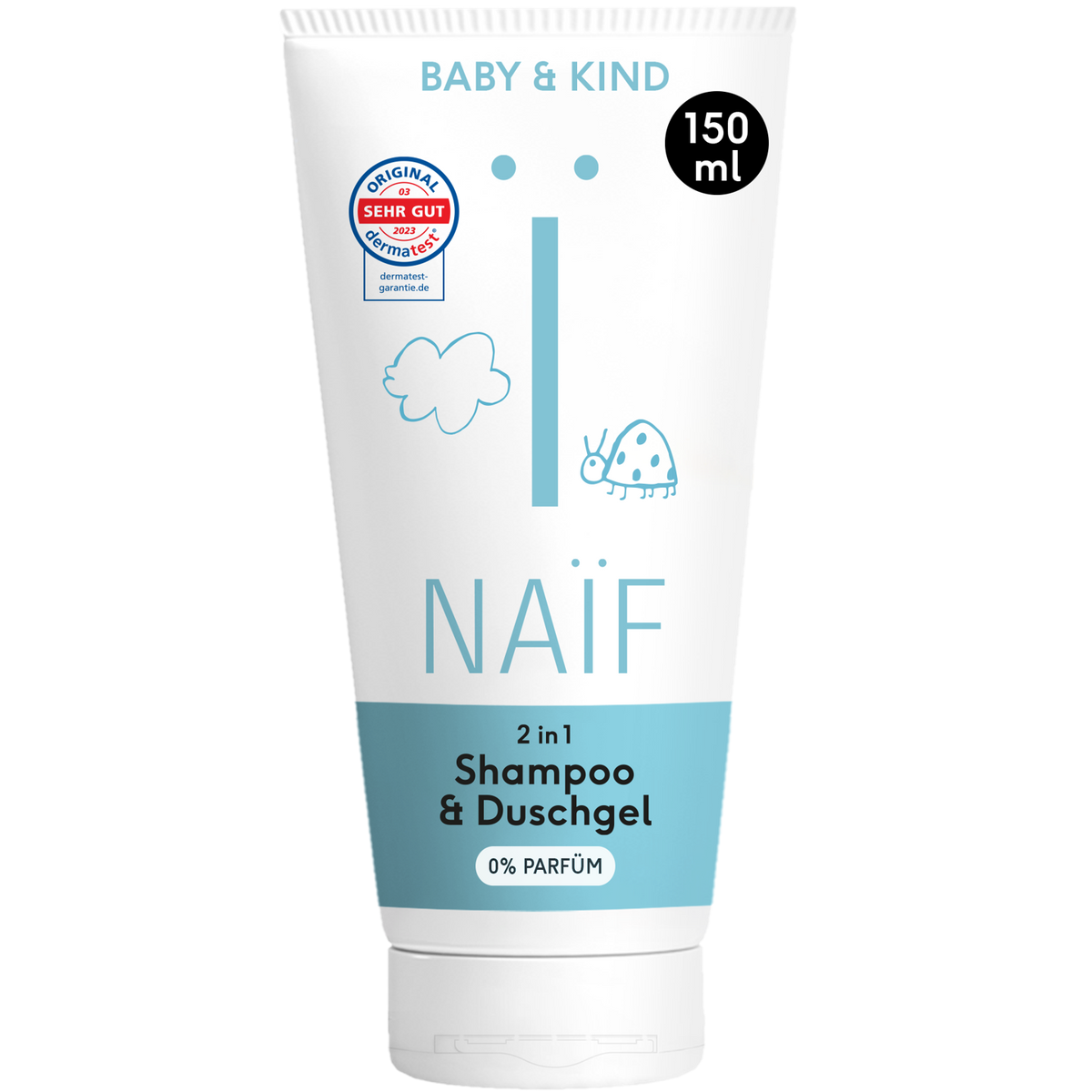 2 in 1 Shampoo & Duschgel für Babys & Kinder (0% Parfüm, 150ml)
