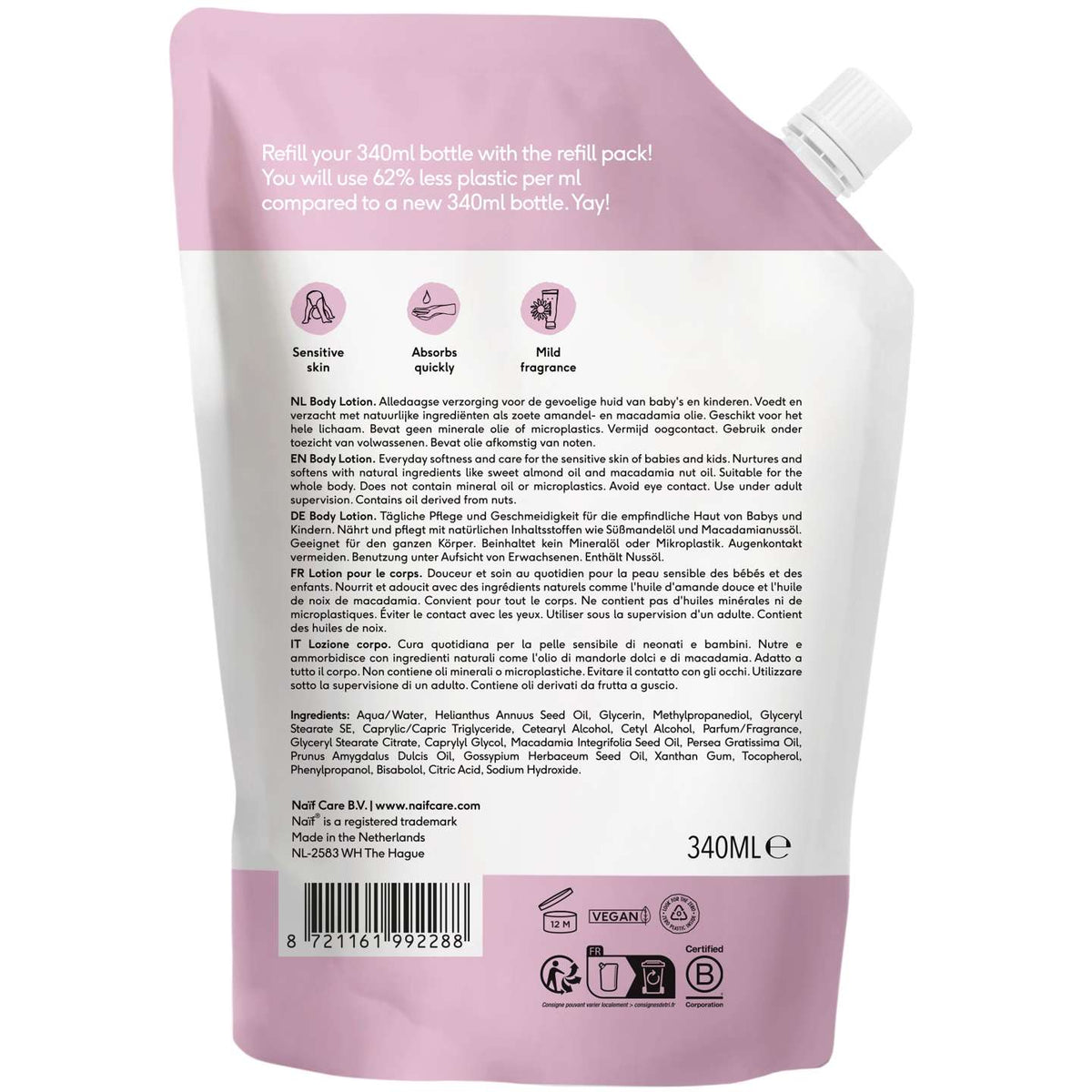 Bodylotion Navulverpakking Baby & Kids 340ml