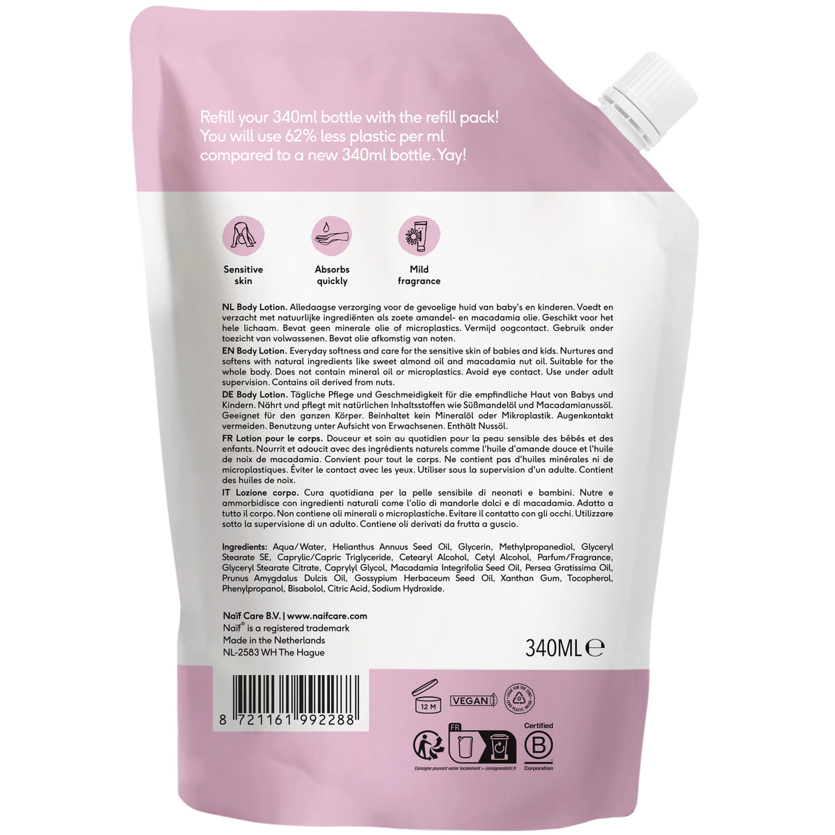 Bodylotion Navulverpakking Baby & Kids 340ml