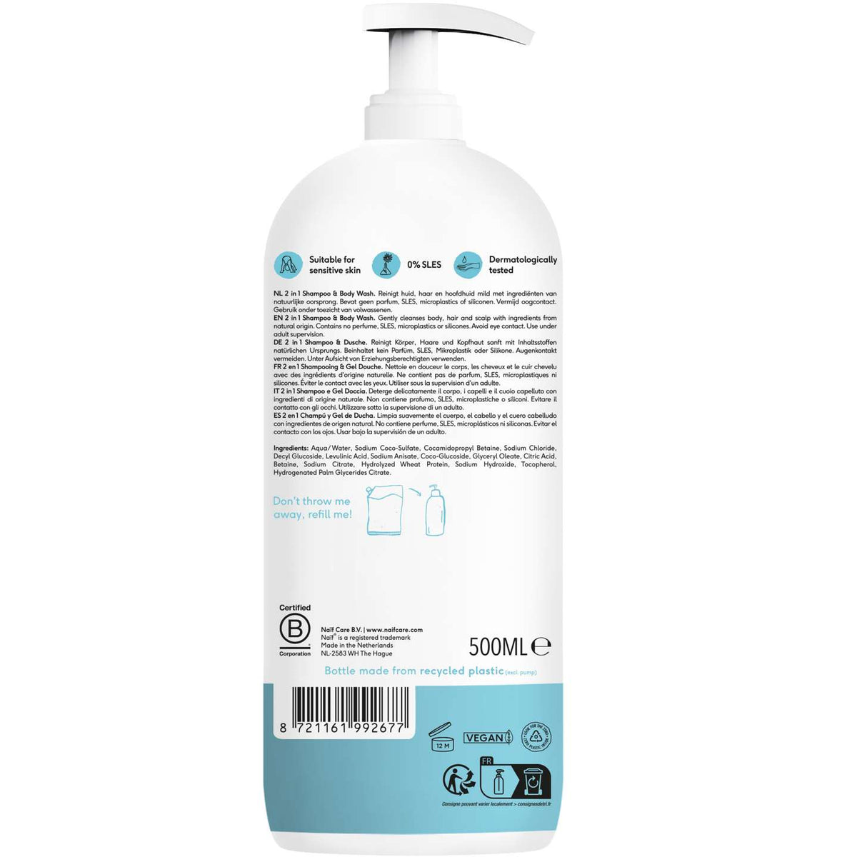 2 in 1 Shampoo en Body Wash Baby & Kids 500ml