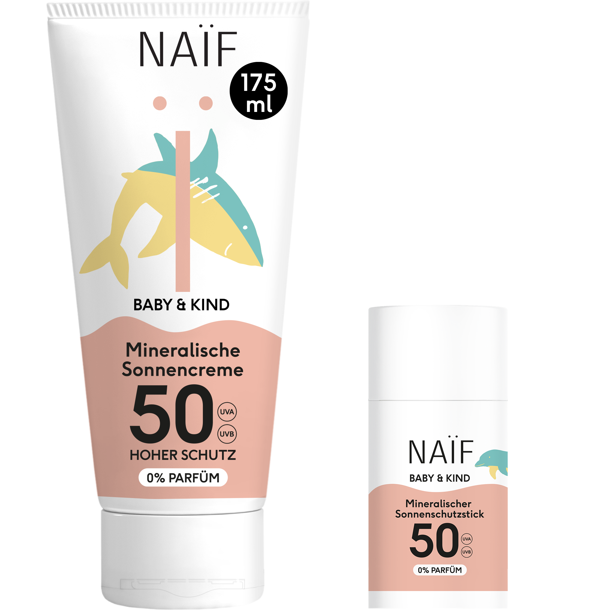 Vorteilsset Sonnencreme (175ml) + Sonnenschutzstick (je LSF 50, 0% Parfüm)